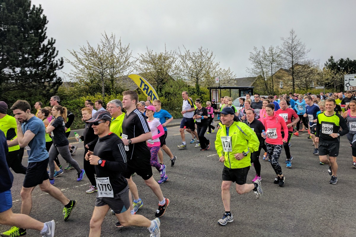 Runners taking part in the 10k road race in 2024