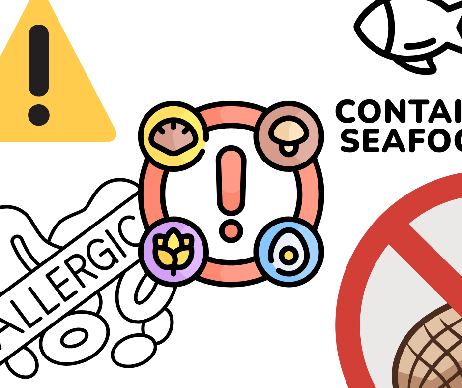 Generic food symbols and allergy warnings