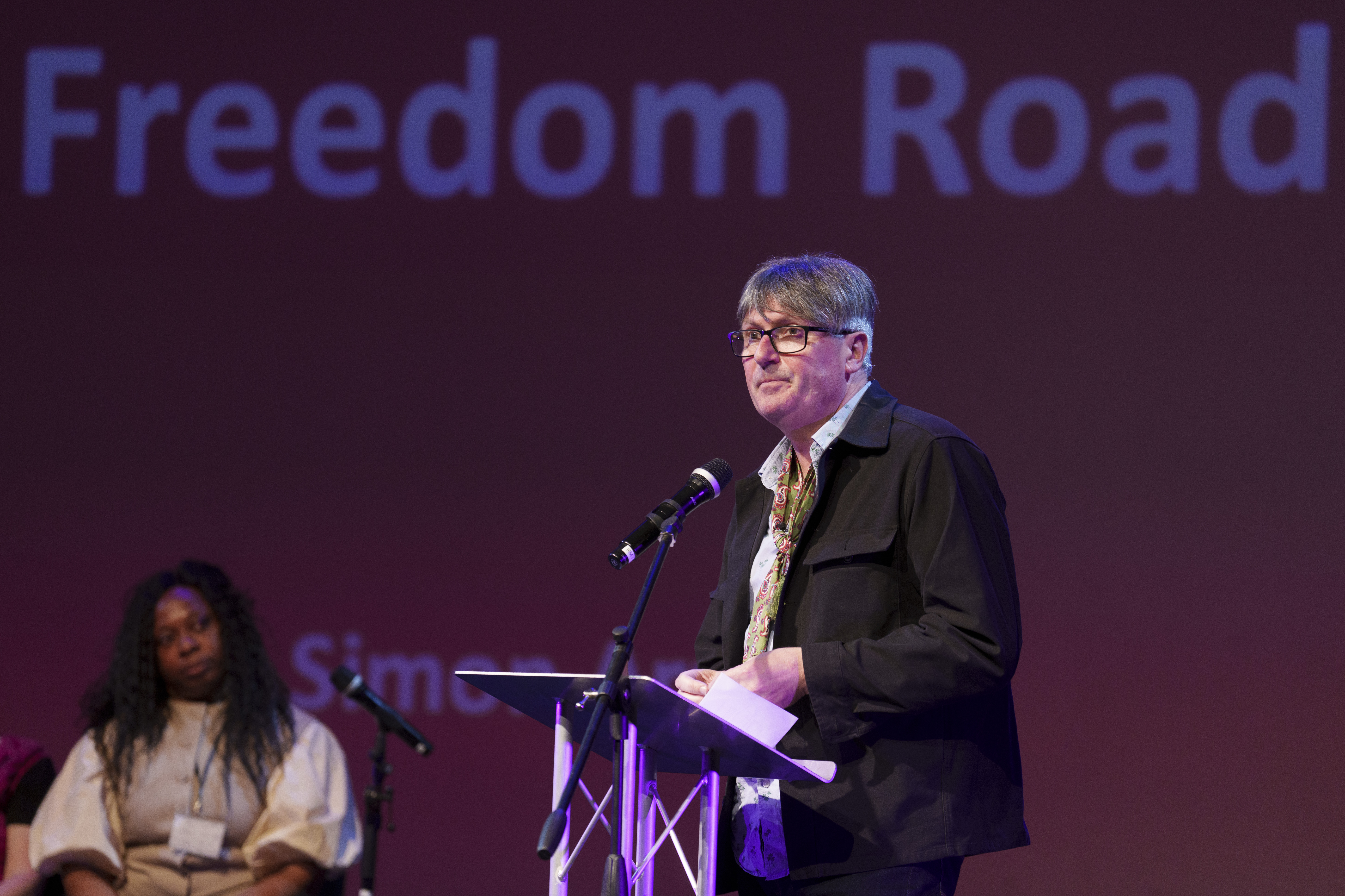 Poet Laureate Simon Armitage reading commissioned poem Freedom Road.