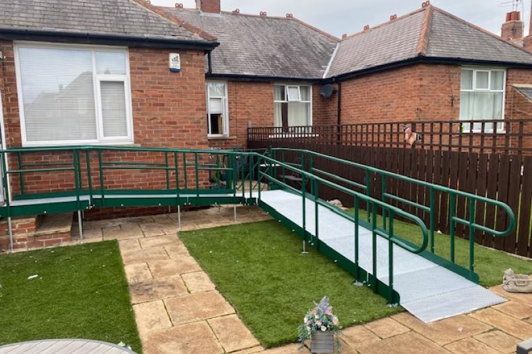 A ramp installed in a council property to help tenants get around