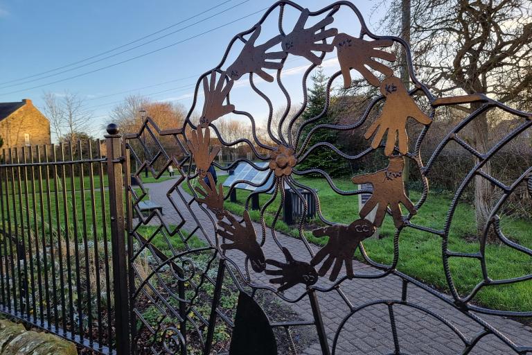 Community artwork featuring hand prints has now been revealed