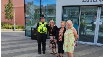 ergeant Leanne Hall, of Northumbria Police’s North Tyneside Neighbourhood Policing Team, Julie Brown from North Tyneside Council Community Protection, Northumbria Police and Crime Commissioner Susan Dungworth and Cabinet Member for Community Safety Councillor Sandra Graham, at North Shields Transport Hub.