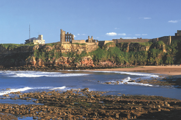 A photo of the Tynemouth Priory, taken from King Edward's Bay.